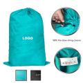 Custom waterproof Printed Logo Nylon Portable Large Storage Laundry Bag with Drawstring